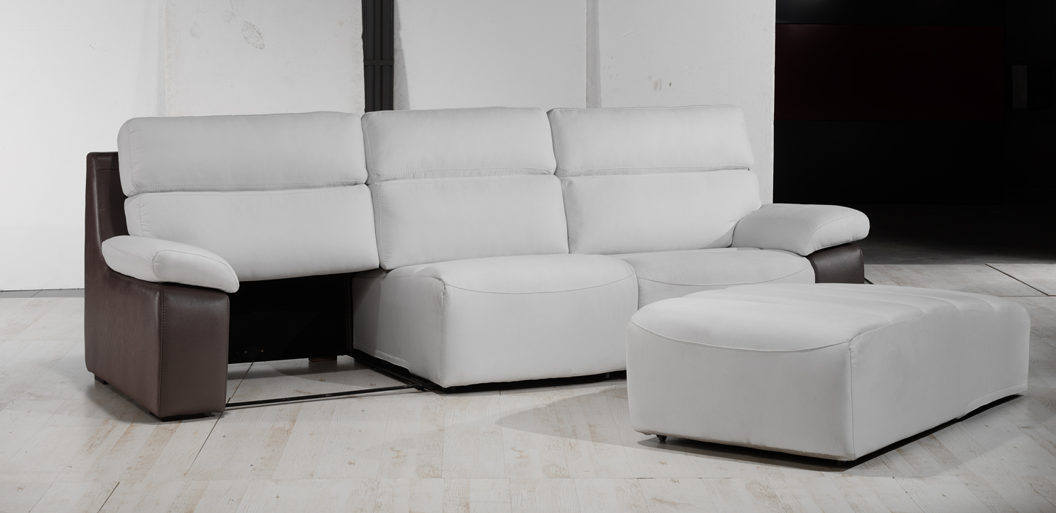 sofa piel espesorada con asientos deslizantes