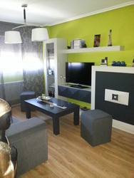 Modular de salón en gris y negro