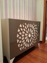 Mueble de entrada lacado en color beig y visón.
