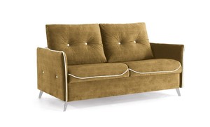 Sofá-cama con brazos muy estrechos.