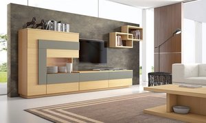 Modular de salón en roble, varias medidas y acabados