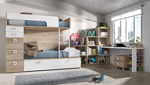 TODOS LOS ELEMENTOS QUE COMPONEN UNA CAMA TREN SON MODULARES Y PUEDES COMBINARLOS COMO MÁS TE GUSTE.