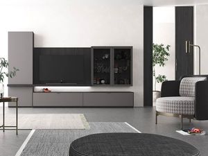 Modular de salón con vitrina