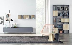 Modular de salón con librería a juego