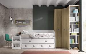 Habitación juvenil con escritorio extraible
