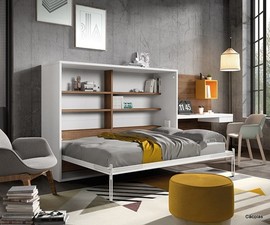 Detalle interior de cama doble abatible horizontal