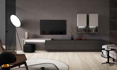 Modular de salón con zona escritorio incorporada