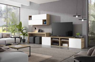Modular de salón con zona de escritorio
