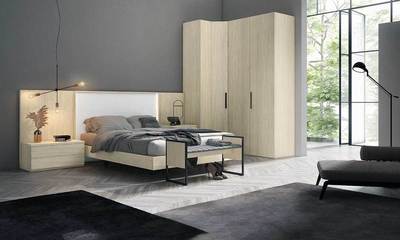 Habitación con armario rincón a medida