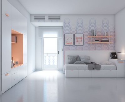 Cama nido con escritorio extraible.