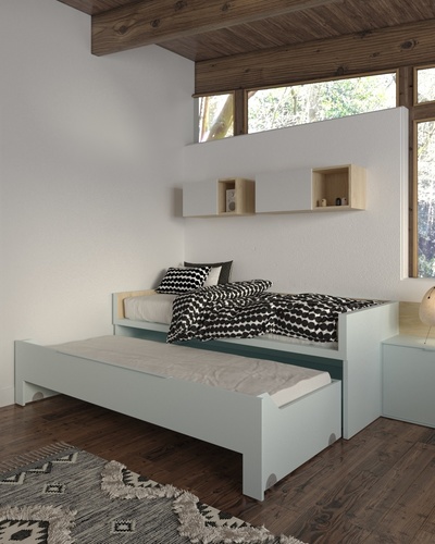 Detalle de la cama intermedia abierta
